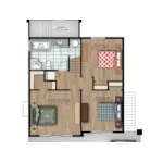 Cabin & Cottage House Plan 3D Lower Level - Breakwater Cove Vacation Home 148D-0030 - Shop House Plans and More