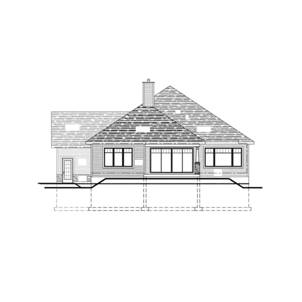 Ranch House Plan Rear Elevation - Smithsville Traditional Home 148D-0036 - Shop House Plans and More