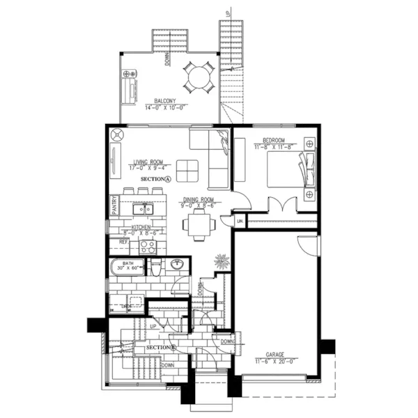 First Floor - Ventnor Modern Home 148D-0038 - Shop House Plans and More