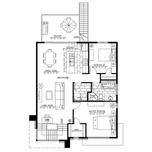 Second Floor - Ventnor Modern Home 148D-0038 - Shop House Plans and More