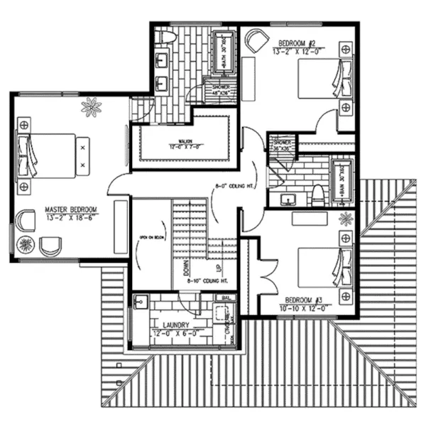 Cabin & Cottage House Plan Second Floor - Wilkie Modern Home 148D-0040 - Shop House Plans and More