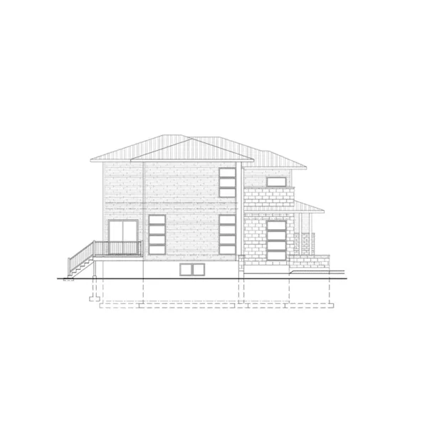 Cabin & Cottage House Plan Left Elevation - Wilkie Modern Home 148D-0040 - Shop House Plans and More