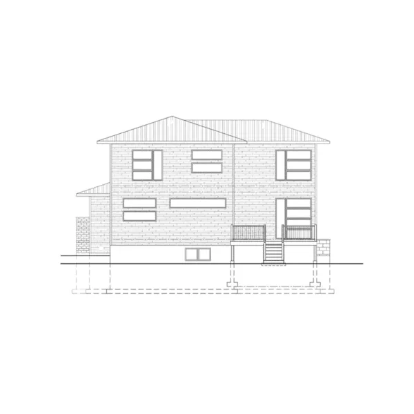 Cabin & Cottage House Plan Rear Elevation - Wilkie Modern Home 148D-0040 - Shop House Plans and More