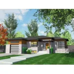 Front of Home - Pello Modern Ranch Home 148D-0042 - Shop House Plans and More