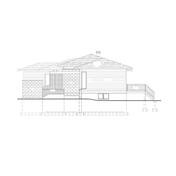 Right Elevation - Pello Modern Ranch Home 148D-0042 - Shop House Plans and More