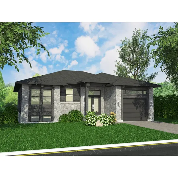 Ranch House Plan Front of Home - Mott Ranch Home 148D-0043 - Shop House Plans and More