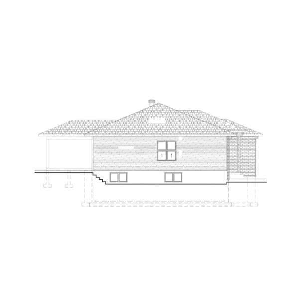 Ranch House Plan Left Elevation - Mott Ranch Home 148D-0043 - Shop House Plans and More