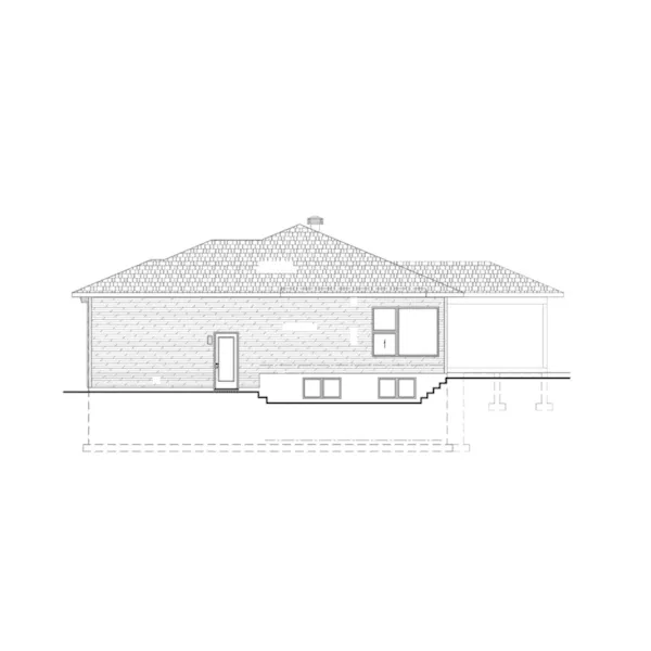 Ranch House Plan Right Elevation - Mott Ranch Home 148D-0043 - Shop House Plans and More