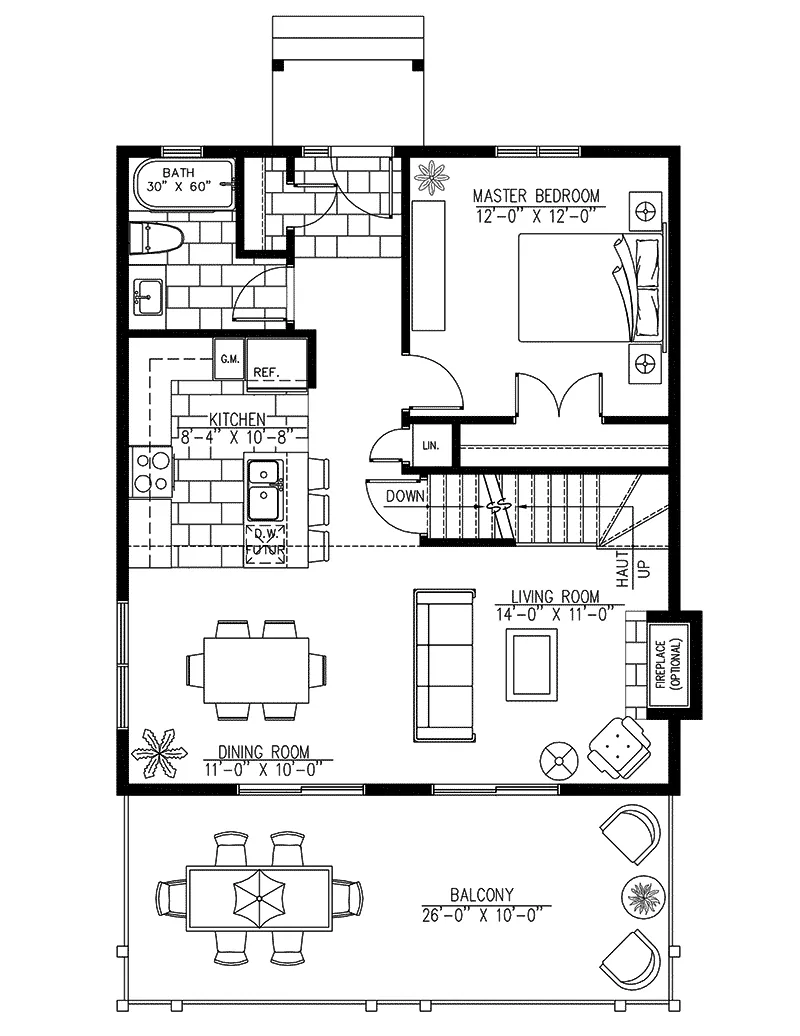 Cabin & Cottage House Plan First Floor - 148D-0045 - Shop House Plans and More