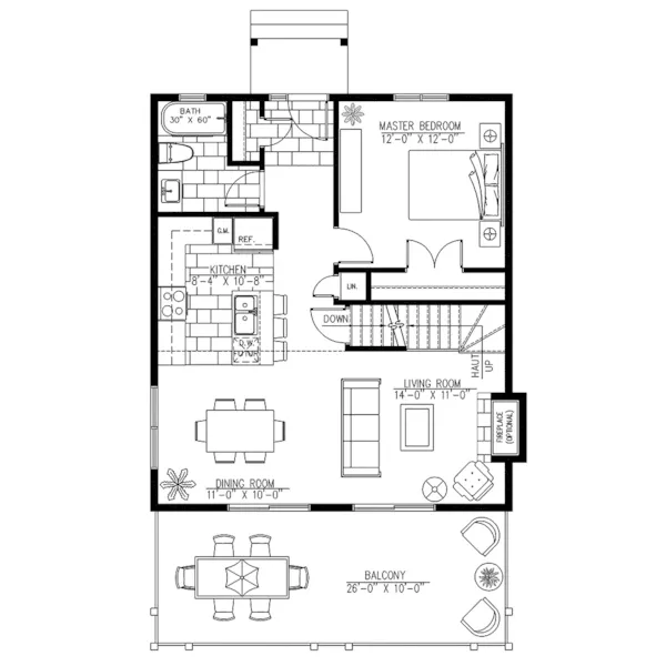 Cabin & Cottage House Plan First Floor - Kramer Lake Vacation Home 148D-0045 - Shop House Plans and More