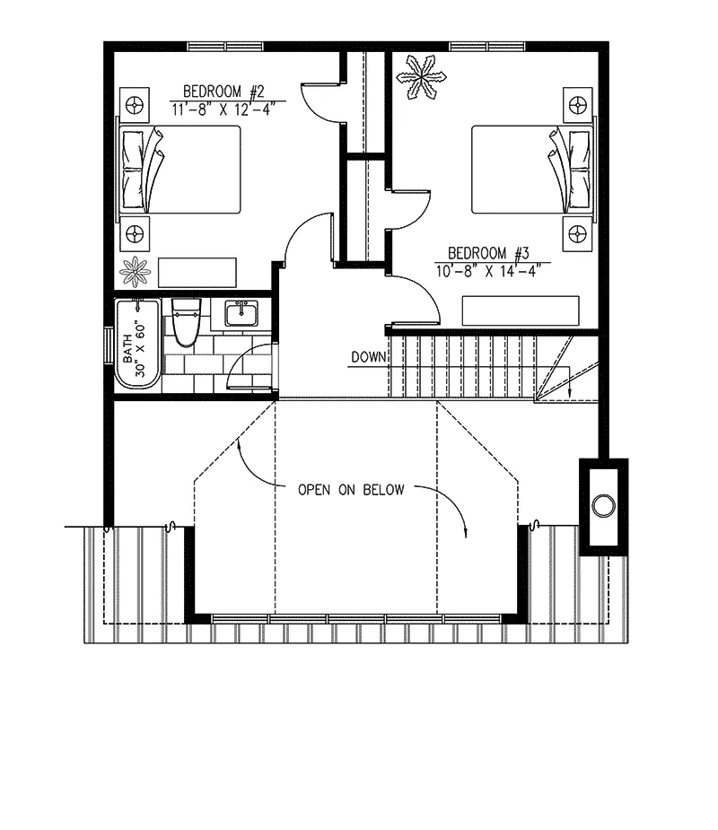 Cabin & Cottage House Plan Second Floor - 148D-0045 - Shop House Plans and More