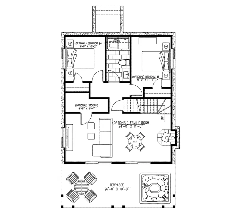 Cabin & Cottage House Plan Lower Level Floor - 148D-0045 - Shop House Plans and More