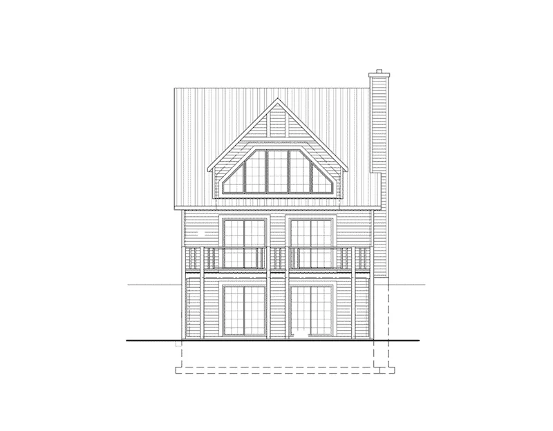 Cabin & Cottage House Plan Rear Elevation - 148D-0045 - Shop House Plans and More