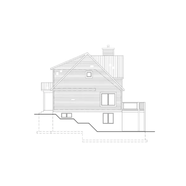 Cabin & Cottage House Plan Right Elevation - Kramer Lake Vacation Home 148D-0045 - Shop House Plans and More