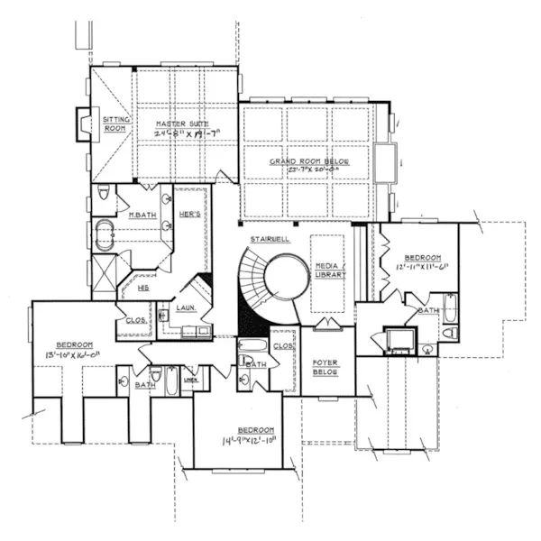 English Cottage House Plan Second Floor - Ansley Park European Home 149D-0001 - Search House Plans and More