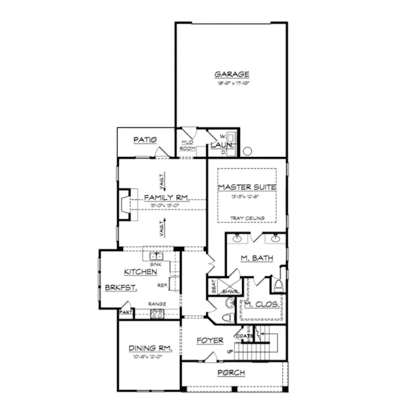 First Floor - Laurelpark Craftsman Home 149D-0004 - Shop House Plans and More