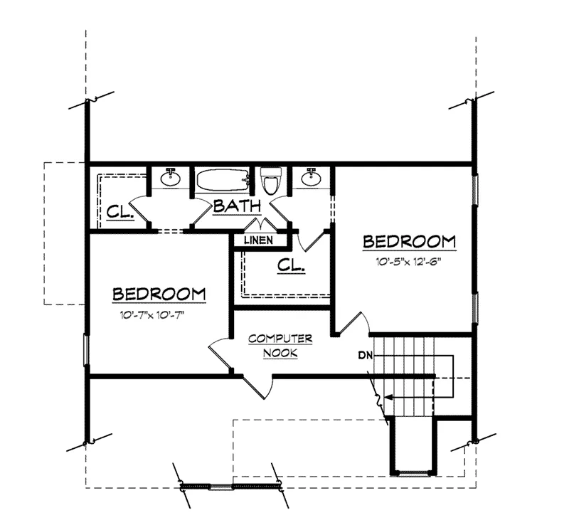 Second Floor - Laurelpark Craftsman Home 149D-0004 - Shop House Plans and More