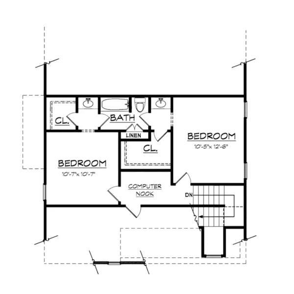 Second Floor - Laurelpark Craftsman Home 149D-0004 - Shop House Plans and More