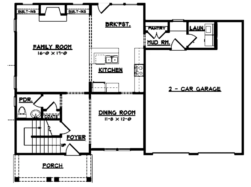 Traditional House Plan First Floor - Milford Park Traditional Home 149D-0006 - Shop House Plans and More