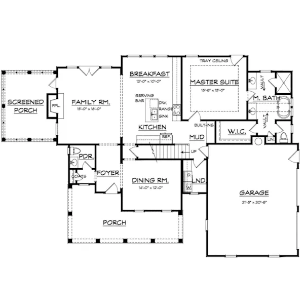 Country House Plan First Floor - Nancy Creek Country Farmhouse 149D-0007 - Shop House Plans and More