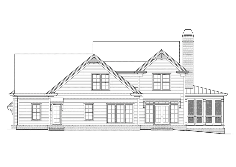 Modern Farmhouse Plan Rear Elevation - Nancy Creek Country Farmhouse 149D-0007 - Shop House Plans and More
