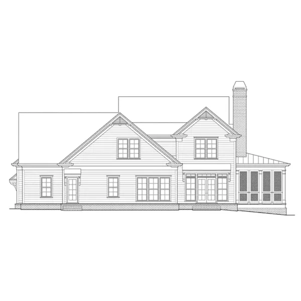 Country House Plan Rear Elevation - Nancy Creek Country Farmhouse 149D-0007 - Shop House Plans and More