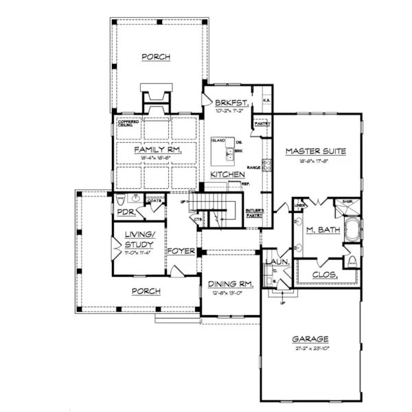 Country French House Plan First Floor - Oakton Pond Traditional Home 149D-0008 - Shop House Plans and More