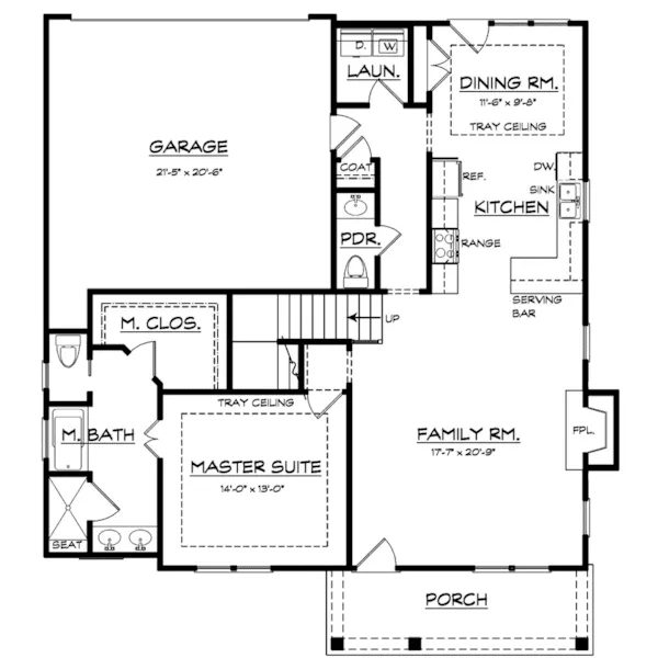 Craftsman House Plan First Floor - Sope Creek Craftsman Home 149D-0009 - Shop House Plans and More