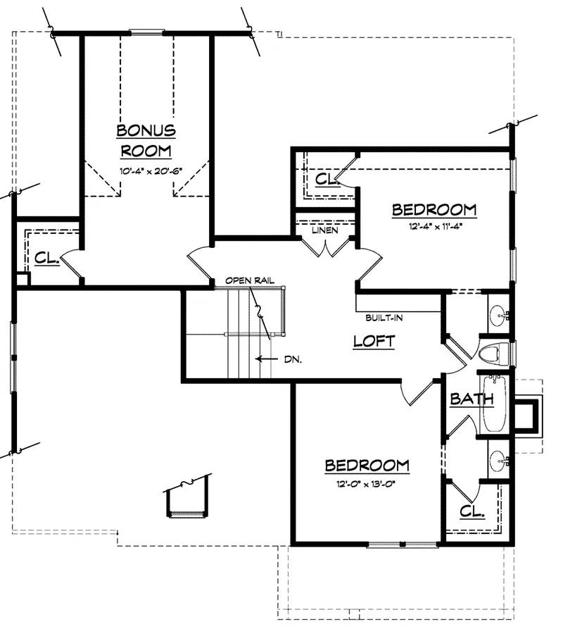 Arts & Crafts House Plan Second Floor - Sope Creek Craftsman Home 149D-0009 - Shop House Plans and More