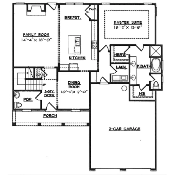 Traditional House Plan First Floor - Tanyard Traditional Home 149D-0010 - Shop House Plans and More