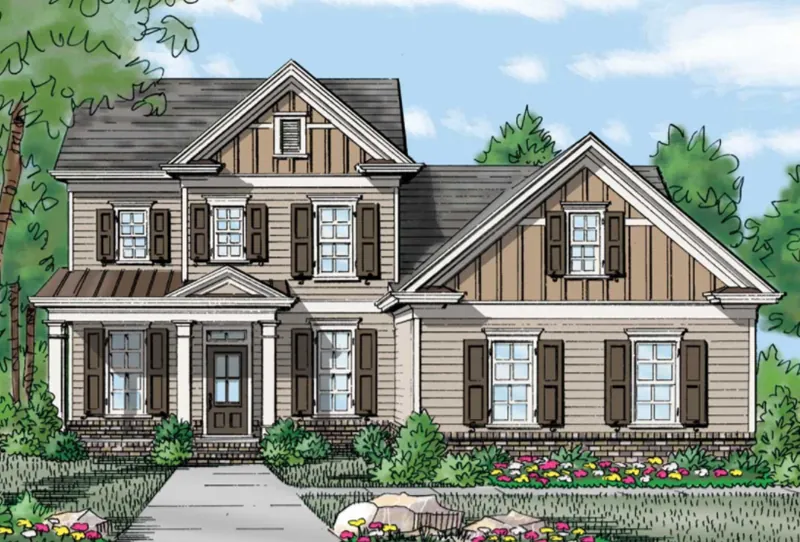 Arts & Crafts House Plan Front of Home - Tanyard Traditional Home 149D-0010 - Shop House Plans and More