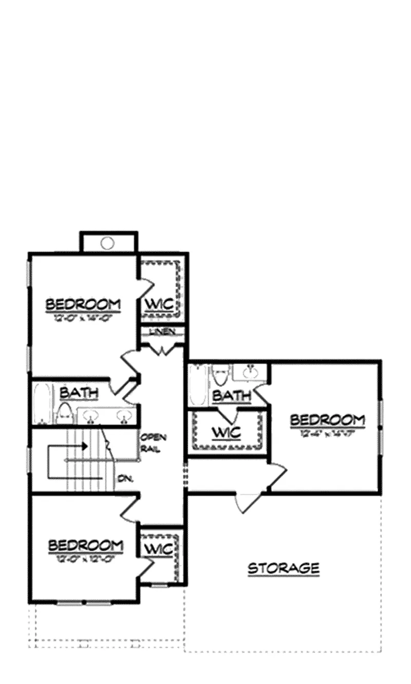 Traditional House Plan Second Floor - Tate Hill Craftsman Home 149D-0012 - Shop House Plans and More
