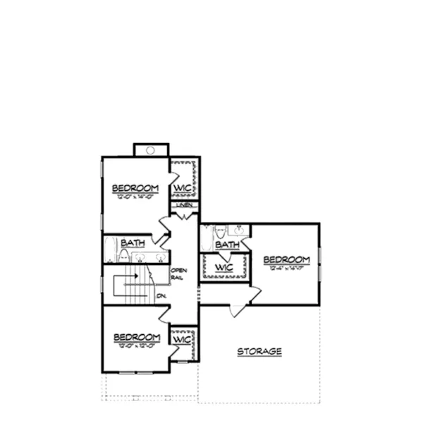 Craftsman House Plan Second Floor - Tate Hill Craftsman Home 149D-0012 - Shop House Plans and More