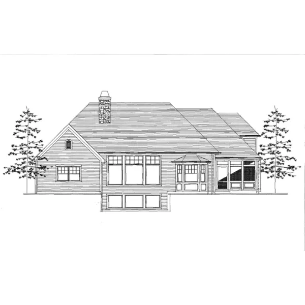 Ranch House Plan Rear Elevation - Huxley Heights Ranch Home 151D-0001 - Search House Plans and More