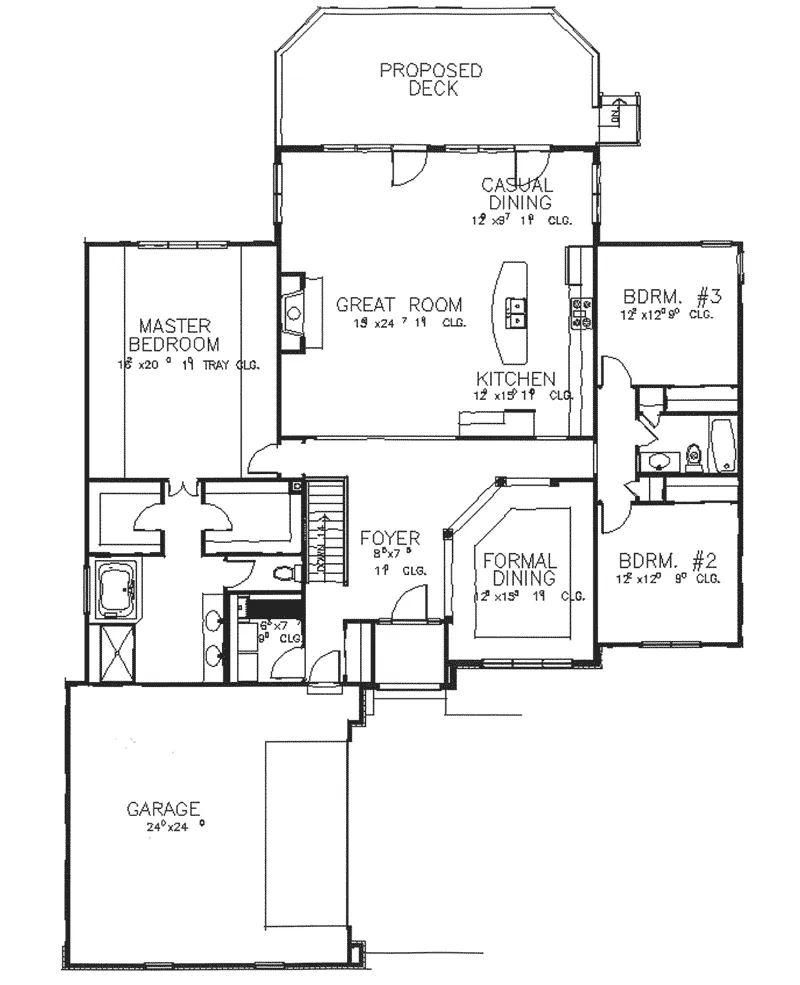 Traditional House Plan First Floor - 151D-0002 - Shop House Plans and More