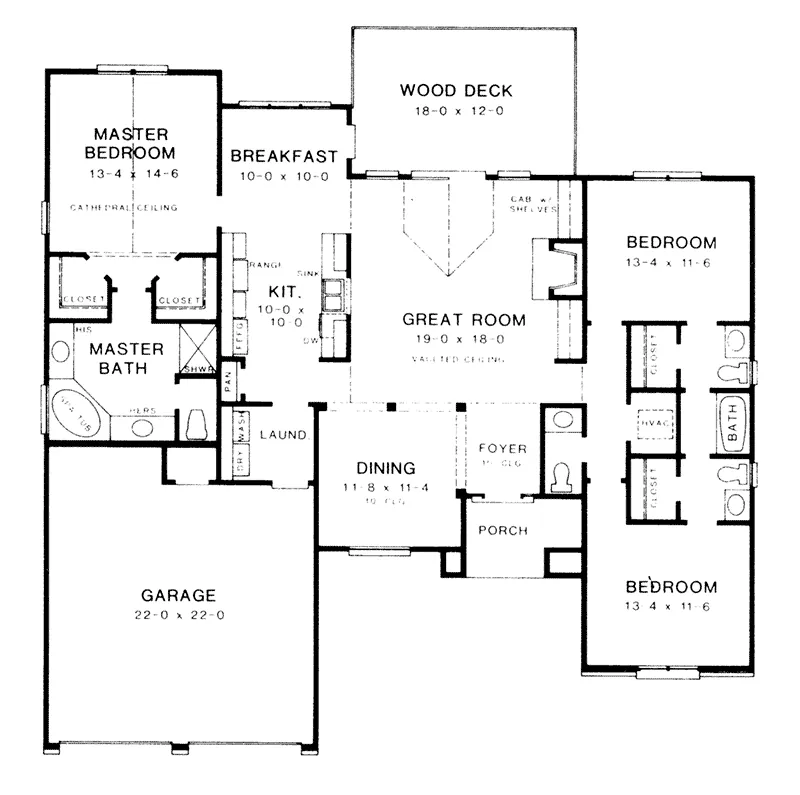 Neoclassical House Plan First Floor - Layton Flats Ranch Home 153D-0001 - Shop House Plans and More