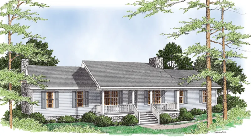 Country House Plan Front of Home - Hockman Country Ranch Home 153D-0002 - Search House Plans and More