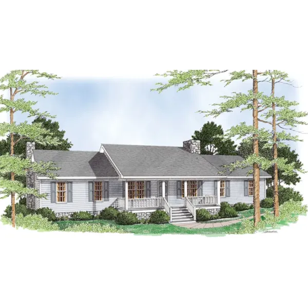 Traditional House Plan Front of Home - Hockman Country Ranch Home 153D-0002 - Search House Plans and More