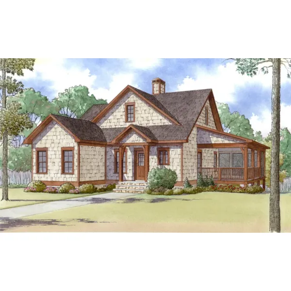 Shingle House Plan Front of Home - Lindsey Landing Rustic Home 155D-0002 - Shop House Plans and More