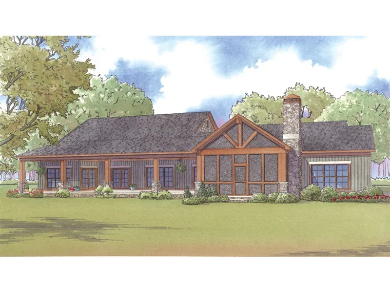 Craftsman House Plan Rear Photo 01 - Summer Breeze Craftsman Home 155D-0004 - Shop House Plans and More