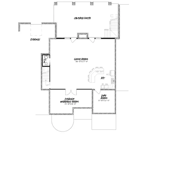 European House Plan Lower Level Floor - Croft European Ranch Home 155D-0008 - Search House Plans and More