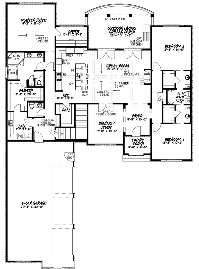 European House Plan First Floor - Huntcliff Manor European Home 155D-0009 - Search House Plans and More
