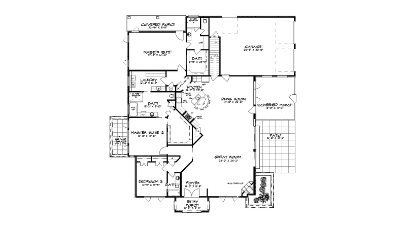 Rustic House Plan First Floor - Hanover Manor European Home 155D-0020 - Search House Plans and More
