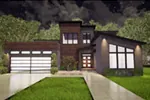 Modern House Plan Front Night Photo 01 - Pallaton Rustic Modern Home 155D-0023 - Shop House Plans and More