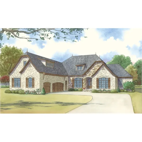 Country French House Plan Front of Home - Lovell Country French Home 155D-0028 - Shop House Plans and More