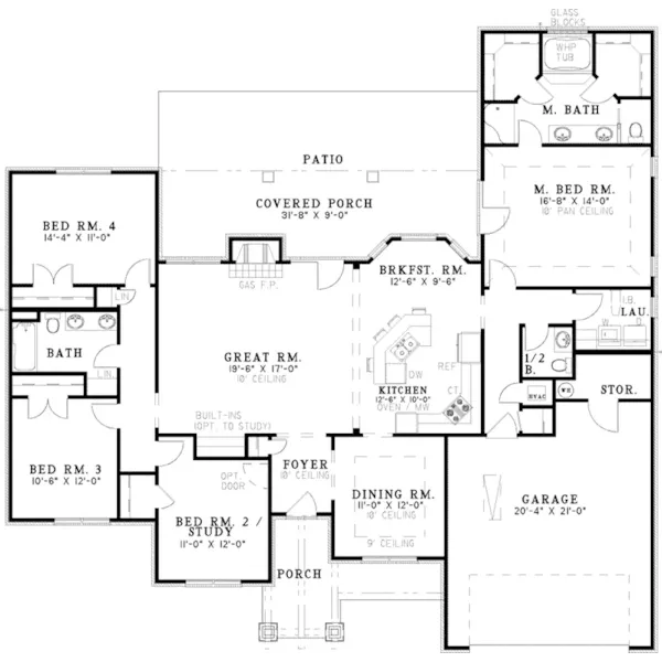 Rustic House Plan First Floor - Patton Chase Rustic Ranch Home 155D-0030 - Shop House Plans and More