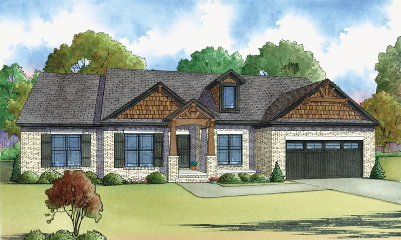 Traditional House Plan Front of Home - Patton Chase Rustic Ranch Home 155D-0030 - Shop House Plans and More