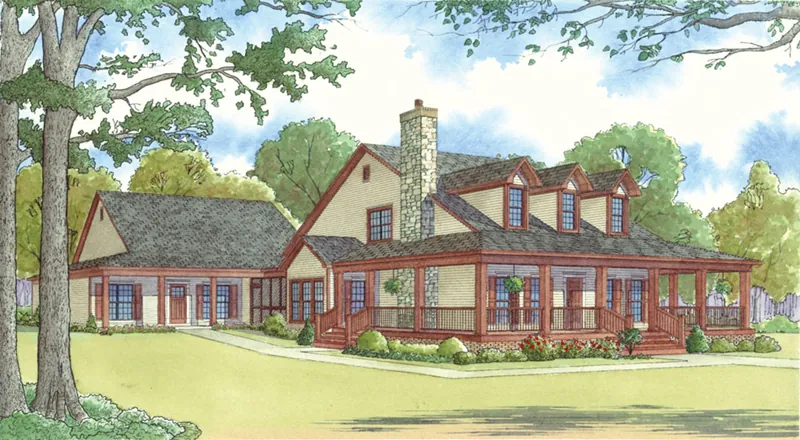 Southern House Plan Front Image - Lewis Spring Country Home 155D-0031 - Shop House Plans and More