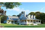 Farmhouse Plan Front of Home - Lewis Spring Country Home 155D-0031 - Shop House Plans and More