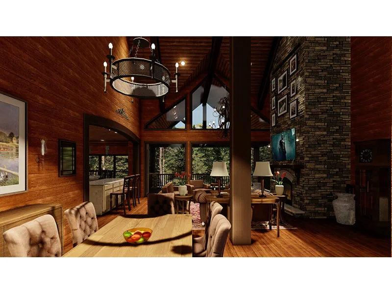 Bungalow House Plan Dining Room Photo 01 - Seidel Rustic Craftsman Home 155D-0032 - Shop House Plans and More